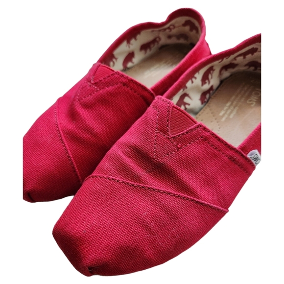 TOMS Alpargata Red Heritage Canvas Shoe Size 7 - Picture 4 of 7